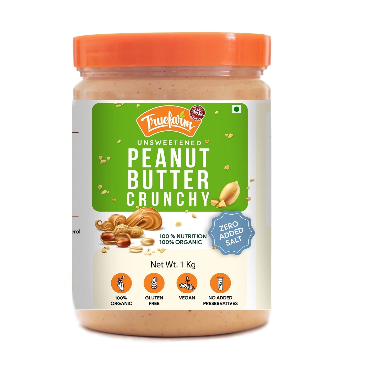 Organic Peanut Butter Crunchy (1Kg) Health Total