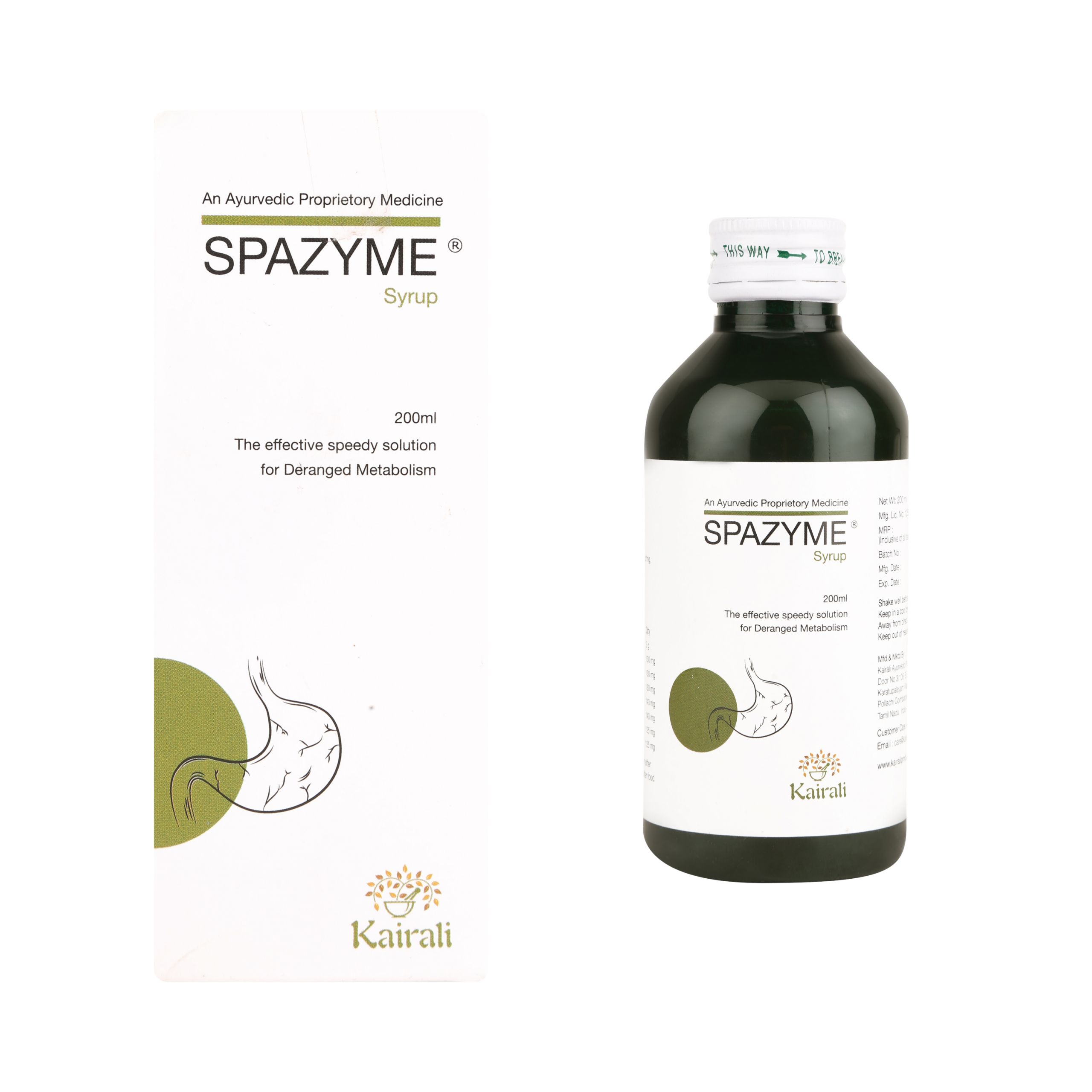 Kairali Spazyme Syrup Ayurvedic Gastric & Antacid Syrup (Digestive