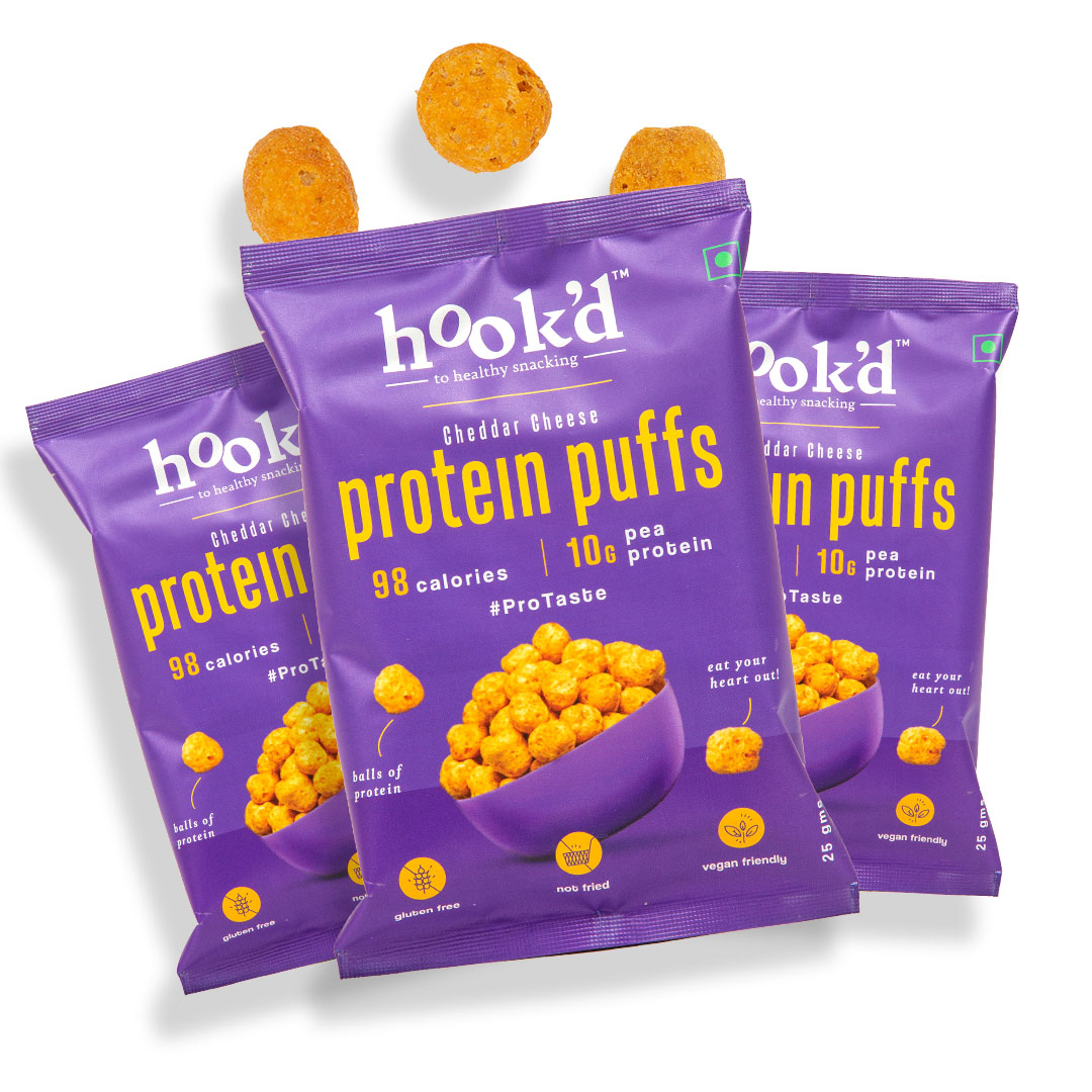 Hook'D Cheddar Cheese Protein Puffs Health Total
