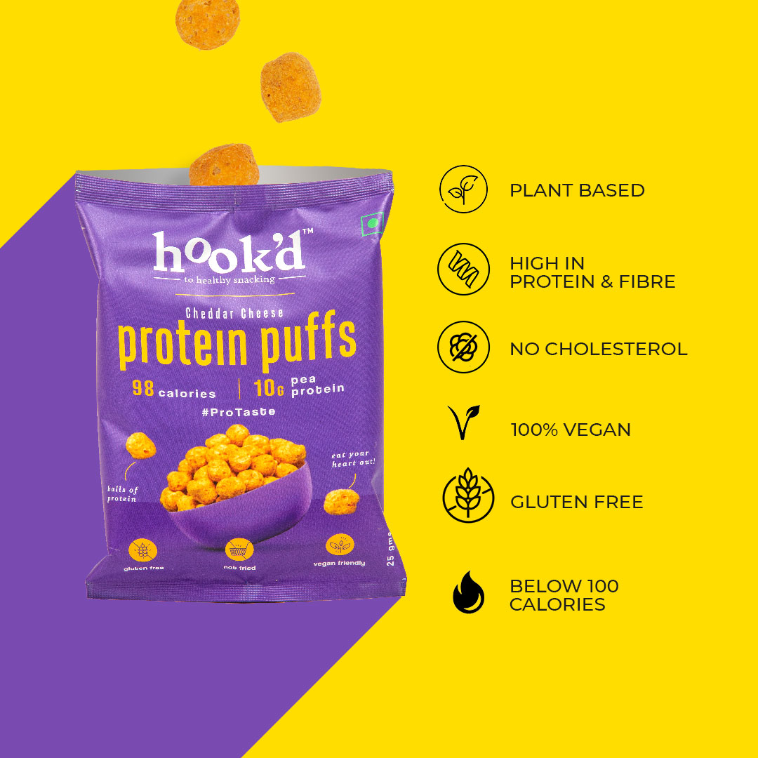 Hook'D Cheddar Cheese Protein Puffs Health Total