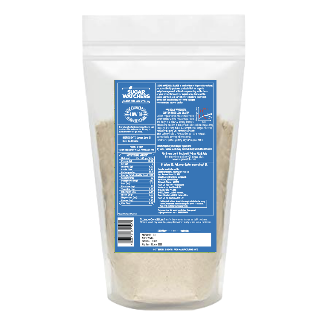 Sugar Watchers Gluten Free Low GI Atta 1 kg - Health Total