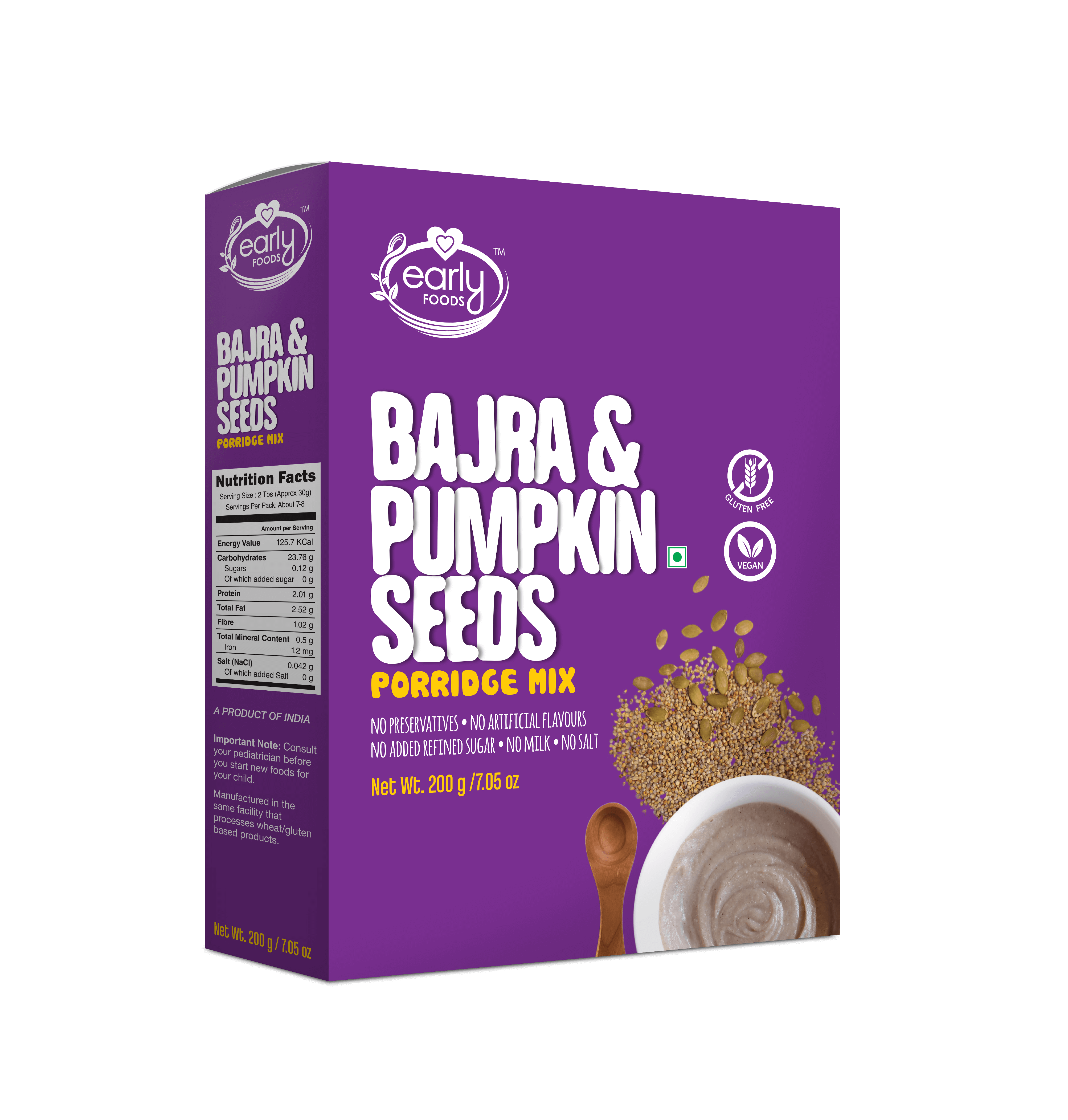 Early Foods Bajra and Pumpkin Seeds Porridge Mix 200g Health Total